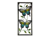 TWIN BUTTERFLY GLASS METAL WALL ART -71X31CM