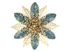 Blue and Gold Floral Wall Art- 54cm
